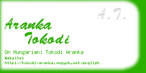 aranka tokodi business card